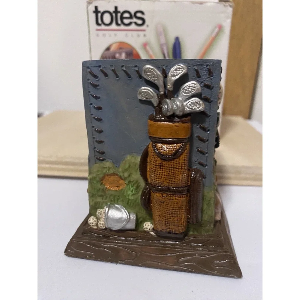 Totes Golfer Pencil Holder Square Resin